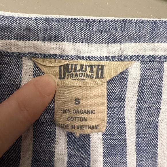 Duluth Trading Co. | Free Range Organic Chambray Tunic Top 3/4 Sleeve Size S - Picture 2 of 6